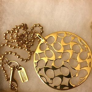 Genuine COACHmonogram necklace,BALLCHAIN COACHTAG